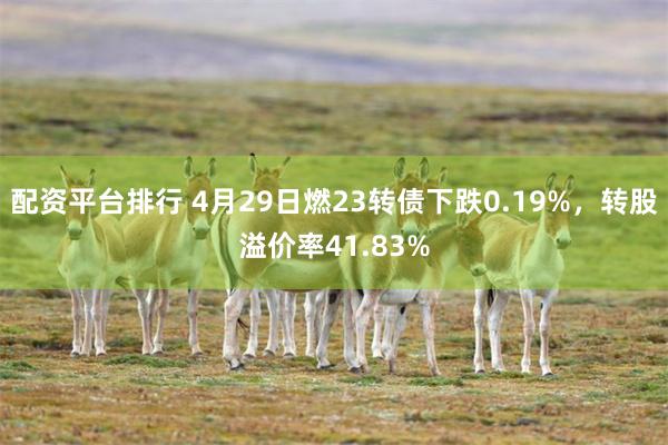 配资平台排行 4月29日燃23转债下跌0.19%，转股溢价率41.83%