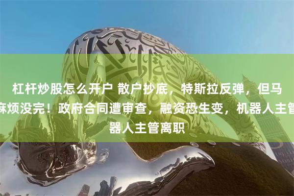 杠杆炒股怎么开户 散户抄底，特斯拉反弹，但马斯克麻烦没完！政府合同遭审查，融资恐生变，机器人主管离职