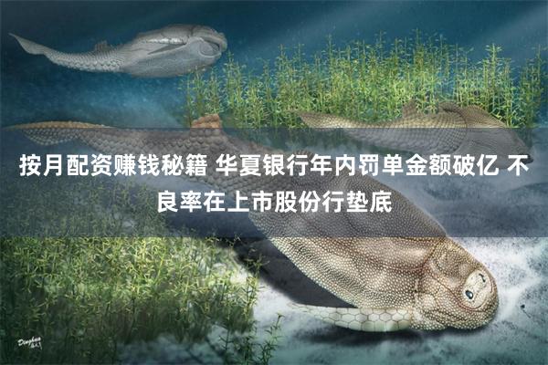 按月配资赚钱秘籍 华夏银行年内罚单金额破亿 不良率在上市股份行垫底